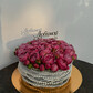Торт с бархатной пионовидной малиновой розой